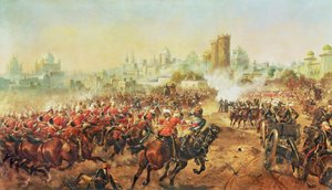 Carga das Baías das Rainhas contra os Mutineers em Lucknow, 6 de março de 1858